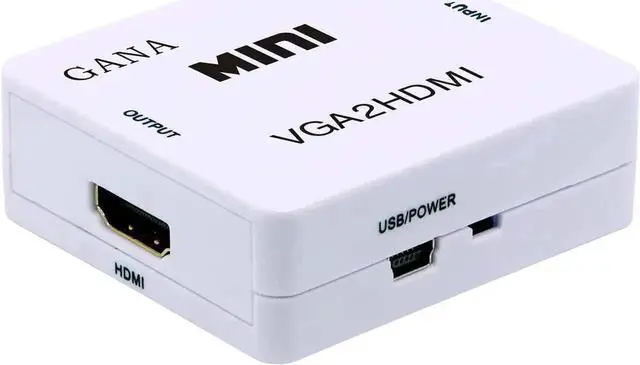 Alt view image 5 of 6 - White Mini VGA to HDMI 1080P Audio Video Converter, VGA2HDMI Adapter with Audio Port, Compatible PC Laptop DVD Mac HDTV Projector