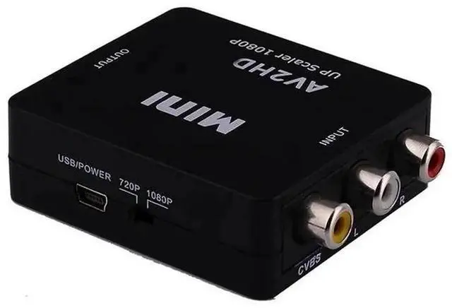Alt view image 6 of 6 - 1080P RCA CVBS AV to HDMI Compatible Converter, Analog to Digital Audio Video Adapter for Set Top Box TV Monitor PS2 PS3 DVD with USB Power Supply