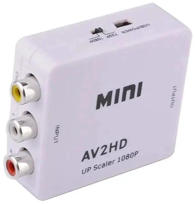 Alt view image 4 of 6 - 1080P RCA CVBS AV to HDMI Compatible Converter, Analog to Digital Audio Video Adapter for Set Top Box TV Monitor PS2 PS3 DVD with USB Power Supply