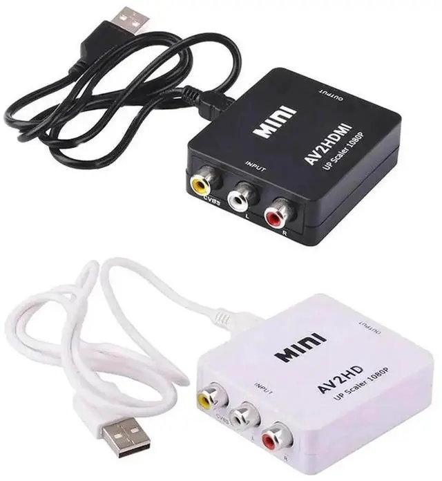 Alt view image 3 of 6 - 1080P RCA CVBS AV to HDMI Compatible Converter, Analog to Digital Audio Video Adapter for Set Top Box TV Monitor PS2 PS3 DVD with USB Power Supply