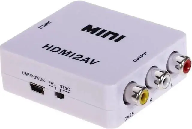 Main image of Mini 1080P HDMI to 3RCA CVBS AV Converter, Digital HDMI to Analog RCA Audio Video Adapter for HDTV & Vintage Analog TVs