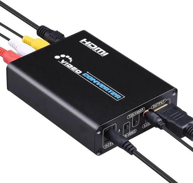 Alt view image 7 of 7 - 720P/1080P 3RCA CVBS S-Video to HDMI Converter Adapter, Composite S-Video R/L Audio to Digital HDMI Converter with RCA S-Video Cable for NES SNES N64 PS2 PS3 HDTV