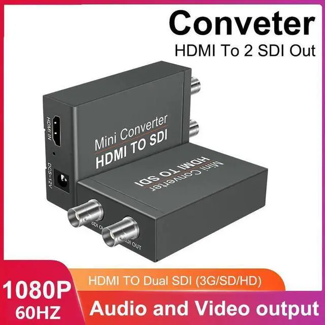 Main image of 1080P HDMI to Dual SDI Video Converter Adapter, HDMI Input to 2 Ports SD/HD/3G-SDI Output, Broadcast Grade Signal Converter for Camera SDI Monitor HDTV