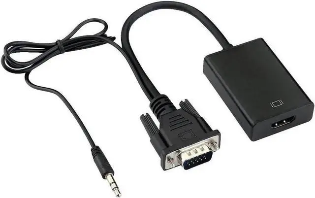 Alt view image 5 of 6 - Aluminum Housing Active VGA Male to HDMI Female Converter with 3.5mm Audio Cable & Micro USB Power Cord, 1080P VGA to HDMI Adapter for Laptop Tablet Camera DVD HDTV Monitor