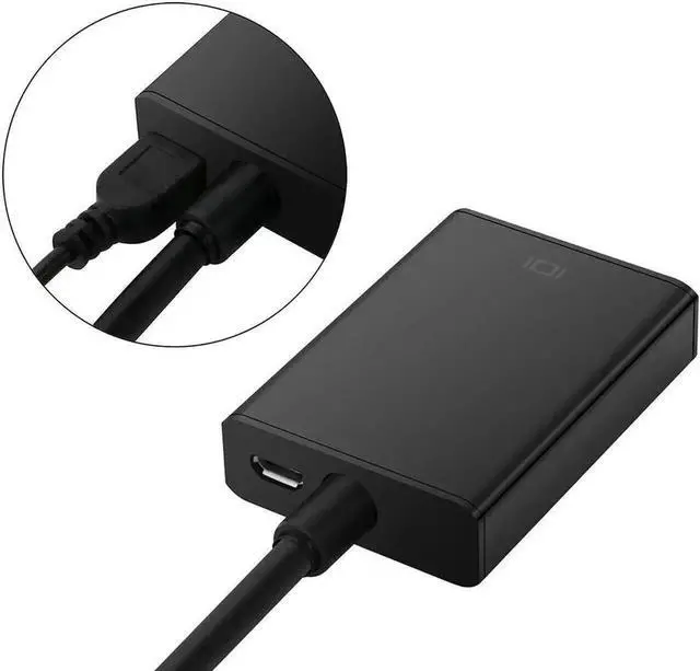 Alt view image 6 of 6 - Aluminum Housing Active VGA Male to HDMI Female Converter with 3.5mm Audio Cable & Micro USB Power Cord, 1080P VGA to HDMI Adapter for Laptop Tablet Camera DVD HDTV Monitor