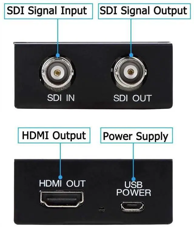 Alt view image 7 of 7 - Black SDI to HDMI Converter with SDI Loop Through & Audio De-embedder, Auto Detect 3G-SDI/HD-SDI/SD-SDI, Extract Stereo Audio