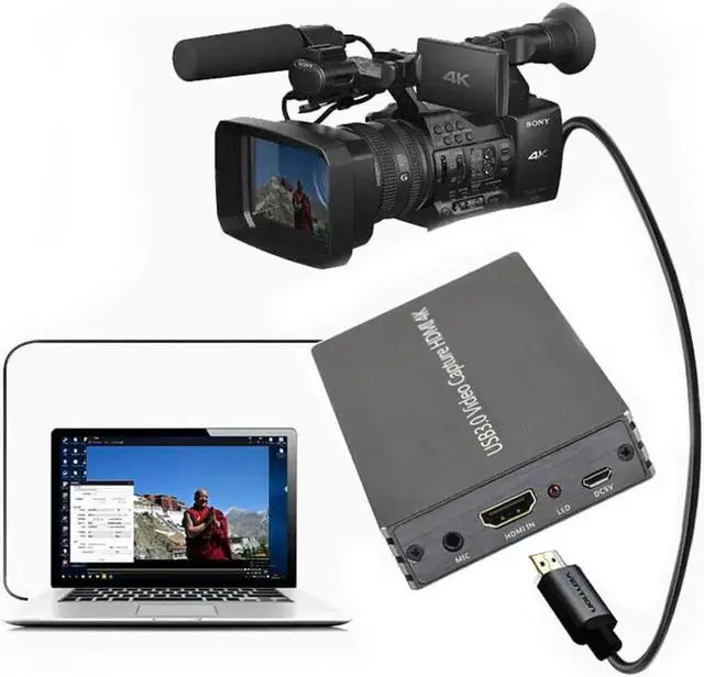 Alt view image 3 of 7 - 4K HDMI to USB 3.0 Video Capture Card Dongle, 1080P HD Recording Adapter Compatible with Windows Mac Linux
