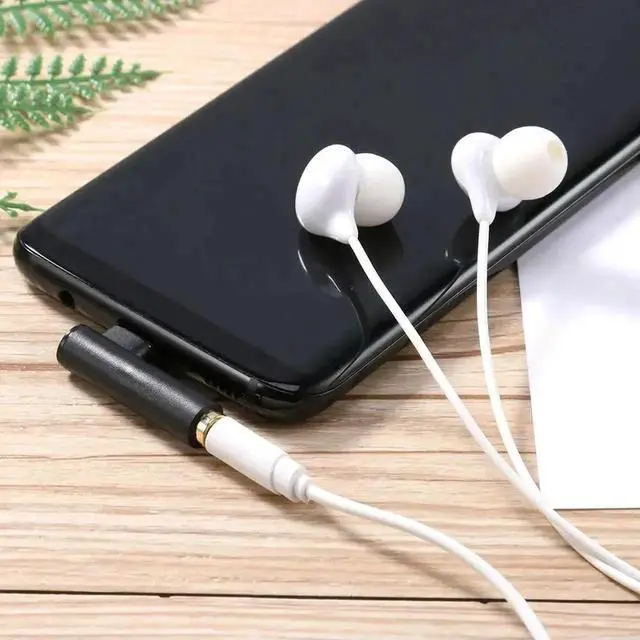 Alt view image 3 of 3 - 90 Degree USB-C to 3.5mm Audio Adapter, Right Angle Type-C Male to 3.5mm TRRS Female Headphone Converter