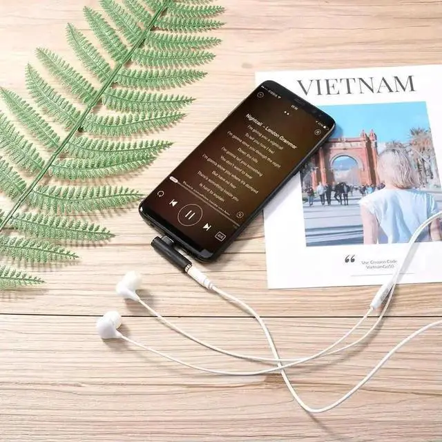 Alt view image 2 of 3 - 90 Degree USB-C to 3.5mm Audio Adapter, Right Angle Type-C Male to 3.5mm TRRS Female Headphone Converter