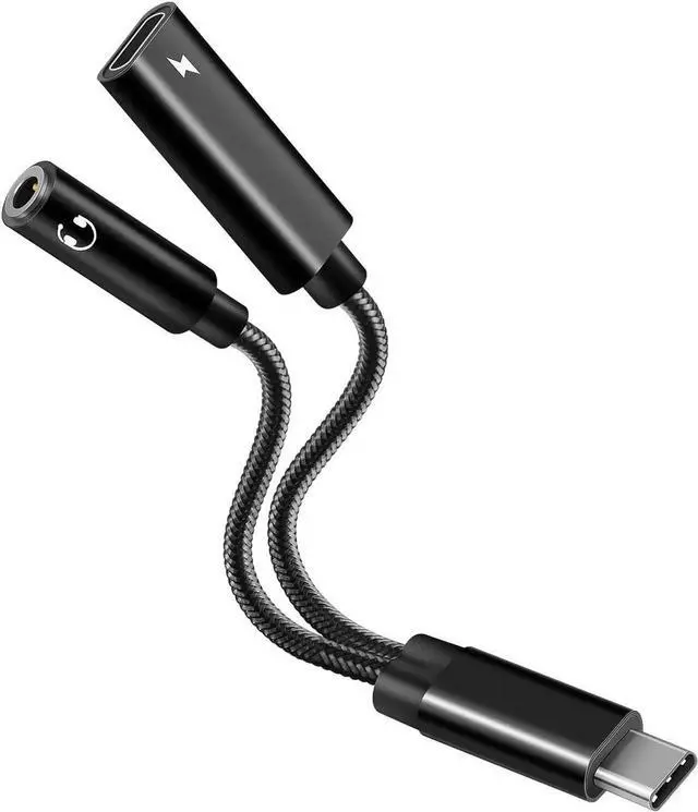 Main image of USB C to 3.5mm Headphone Audio Adapter, 2-in-1 Type C AUX Dongle with 60W PD Fast Charging for Samsung Galaxy Pixel Series Phones
