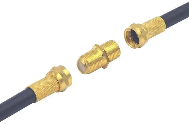 Alt view image 6 of 6 - 6 Pack Gold-Plated F-Type Female to Female Coax Couplers, RG6 RG59 Coaxial Cable Extension Connectors for TV Antenna Satellite Cable