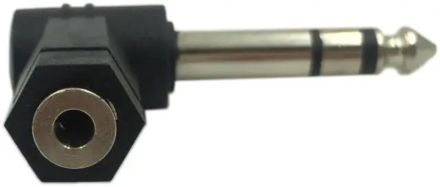 Alt view image 7 of 7 - 2 Pack Right Angle 1/4" Male to 1/8" Female Audio Adapter, 90 Degree 6.35mm 3-Pole TRS Male to 3.5mm Female Stereo Headphone Converter Connector