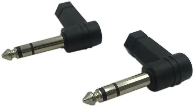 Alt view image 3 of 7 - 2 Pack Right Angle 1/4" Male to 1/8" Female Audio Adapter, 90 Degree 6.35mm 3-Pole TRS Male to 3.5mm Female Stereo Headphone Converter Connector