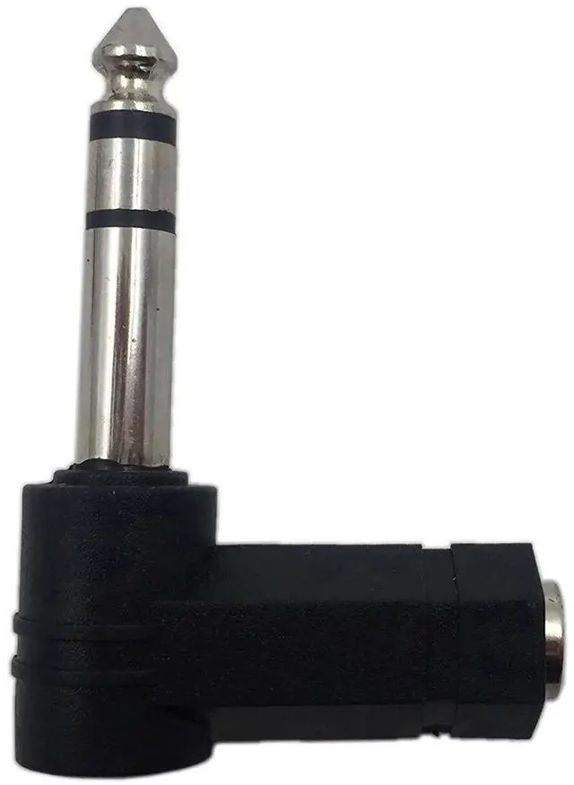 Alt view image 4 of 7 - 2 Pack Right Angle 1/4" Male to 1/8" Female Audio Adapter, 90 Degree 6.35mm 3-Pole TRS Male to 3.5mm Female Stereo Headphone Converter Connector