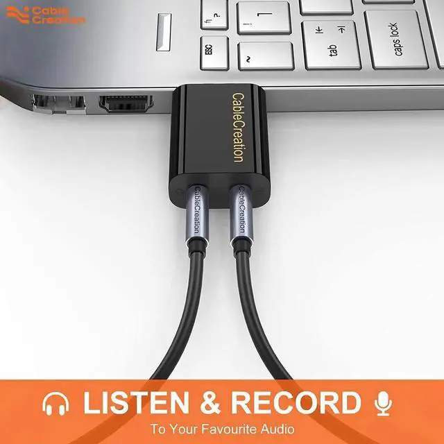 Alt view image 2 of 7 - Black USB External Stereo Sound Card Adapter with Independent 3.5mm Headphone & Mic Jack, Plug-and-Play Audio Converter Compatible with PS4 PS5 Windows Mac Linux