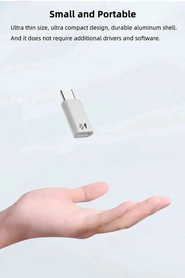 Alt view image 2 of 6 - 2 Pack USB C to Lavalier Microphone Adapter, Type C Mic Converter Compatible with iPhone 15/16 Series, iPad Air & Pro, Only for Lapel Mics, No Headphone & Data Function