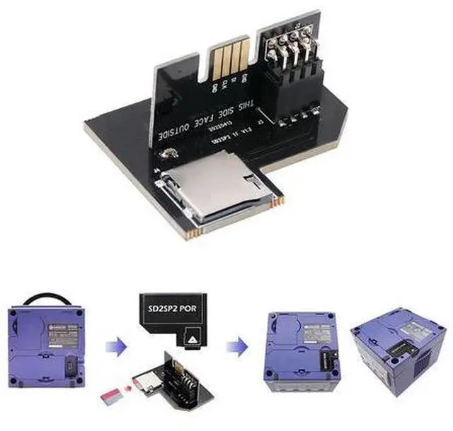 Alt view image 5 of 7 - AJMRTC SD2SP2 Pro Micro SD TF Card Reader Adapter SDLoader Swiss Mod for Nintendo GameCube NGC Serial Port 2, Plug and Play NTSC Console Homebrew ISO Retro Gaming PCB Storage Accessory