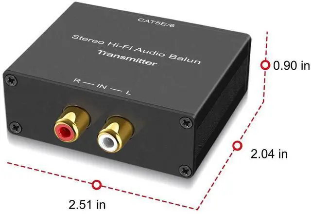 Alt view image 5 of 6 - Stereo Hi-Fi Analog Audio Balun RCA to RCA Audio Extender Over Cat5e Cat6 Cable