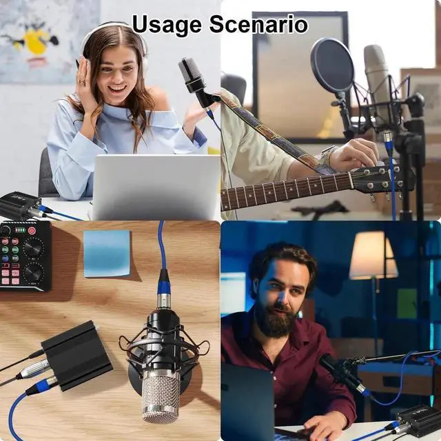 Alt view image 4 of 7 - 1 Channel 48V Phantom Power Supply with Power Adapter for Condenser Microphone Studio Recording Black
