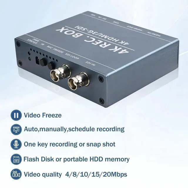 Alt view image 6 of 7 - 3G SDI 4K HDMI DVI Audio Video Capture Recorder SDI Loop Out 1080P Output for Live Stream Broadcast Teaching