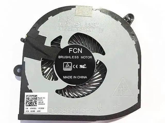 Alt view image 5 of 5 - New CPU GPU Cooling Fan Replacement for XPS 15 9570 Precision 5520 5530 M5520 M5530, OEM Part 008YY9 0TK9J1 TK9J1 08YY9