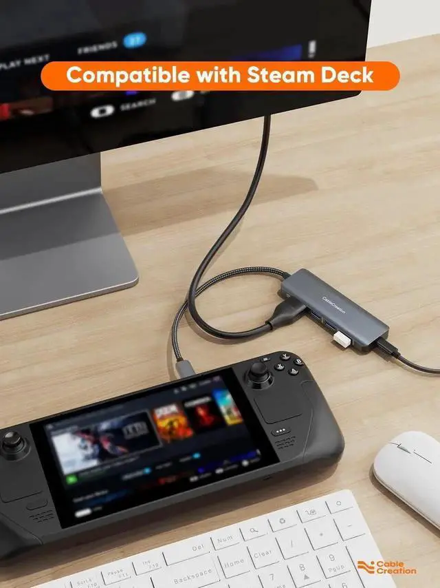 Alt view image 2 of 7 - 5-in-1 USB C Multiport Hub with 8K HDMI 2.1, 100W PD Charging & 3 USB3.0 Ports, 8K@30Hz / 4K@120Hz Video Output, Space Grey Type-C Dock Compatible with MacBook Pro, Steam Deck, Surface Pro, Dell XPS