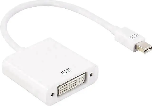 Alt view image 5 of 5 - White Passive Mini DisplayPort to DVI-D Adapter, Thunderbolt Compatible MDP to DVI Converter, Max Resolution 1080P/1920×1200