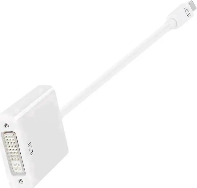 Alt view image 2 of 5 - White Passive Mini DisplayPort to DVI-D Adapter, Thunderbolt Compatible MDP to DVI Converter, Max Resolution 1080P/1920×1200