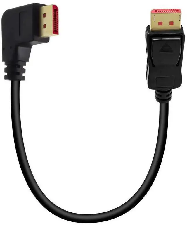Alt view image 6 of 7 - 6FT/1.8M Right Angle DP 1.4 Male to Male Cable, 90 Degree Angled DisplayPort 1.4 Cord Support 8K@60Hz, 4K@144Hz & 1080P@240Hz for Gaming Monitor, GPU