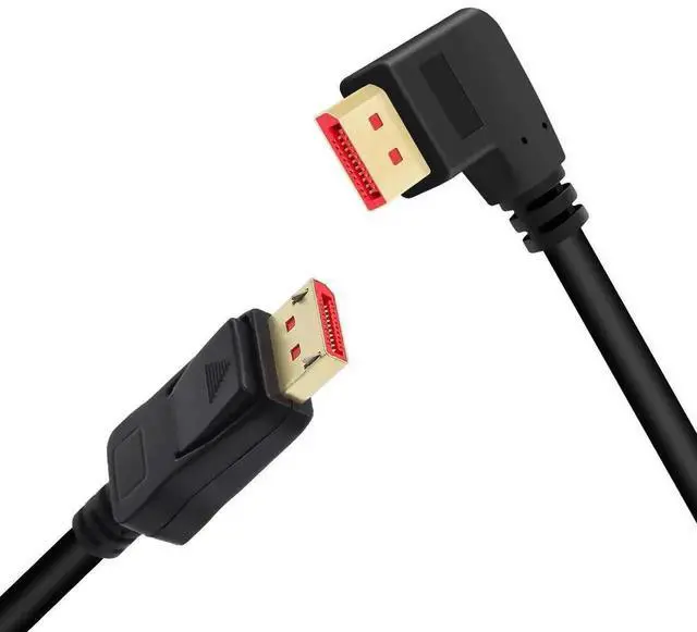 Alt view image 5 of 7 - 6FT/1.8M Right Angle DP 1.4 Male to Male Cable, 90 Degree Angled DisplayPort 1.4 Cord Support 8K@60Hz, 4K@144Hz & 1080P@240Hz for Gaming Monitor, GPU