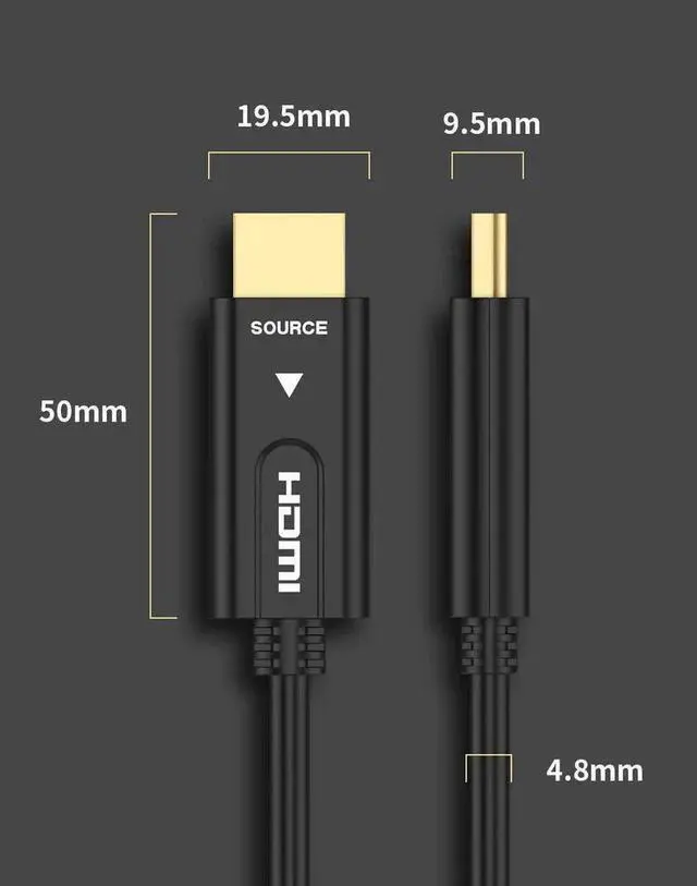Alt view image 6 of 6 - 10M/33FT Optical Fiber HDMI 2.0b Cable, 18Gbps 4K@60Hz HDR 4:4:4 Lossless Fiber Optic HDMI Cord Supports ARC, Dolby Vision, 3D & HDCP2.2