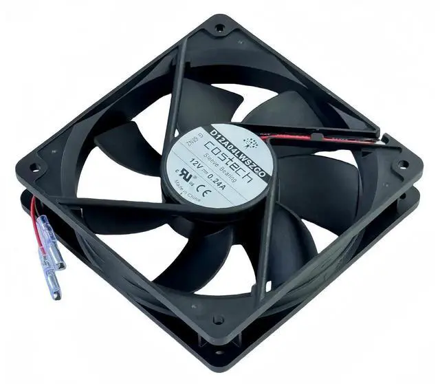 Alt view image 7 of 7 - COSTECH D12A04LWSZC0 12025 DC12V 0.24A 2-Wire Sleeve Bearing Cooling Fan, 120×120×25mm 12CM Replacement Fan for Server & Chassis