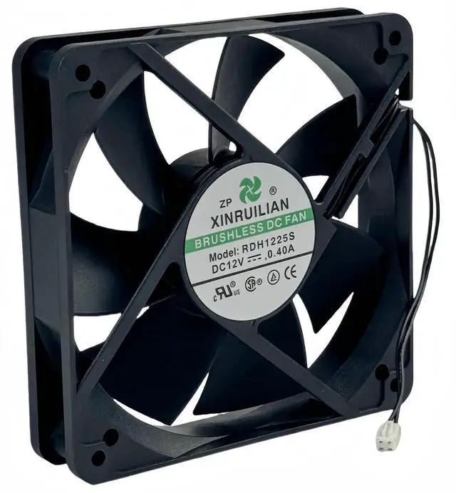 Alt view image 2 of 7 - XINRUILIAN RDH1225S 12025 DC12V 0.40A 2-Wire Brushless Cooling Fan, 120×120×25mm Chassis Replacement Fan