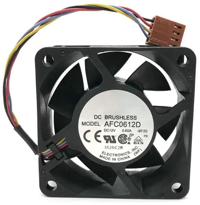 Main image of AFC0612D 6025 DC12V 0.60A 4-Pin PWM Double Ball Bearing Cooling Fan, 60×60×25mm High Airflow 4-Wire Chassis Fan