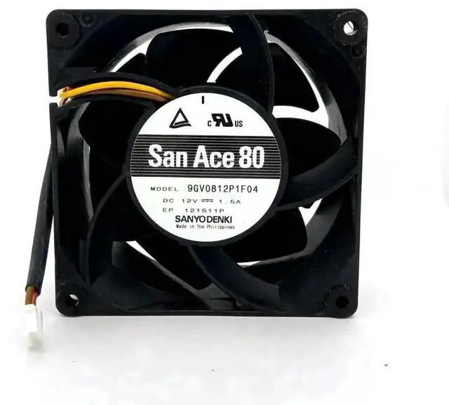Main image of San Ace 9GV0812P1F04 8038 DC12V 1.5A 4-Wire PWM Cooling Fan, 80×80×38mm High Airflow Industrial Fan for PC Chassis & Server
