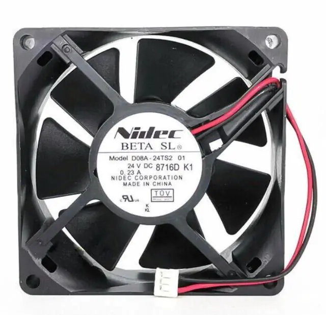Main image of Nidec D08A-24TS2 01 8025 DC 24V 0.23A 2-Wire Axial Cooling Fan for Industrial Inverter