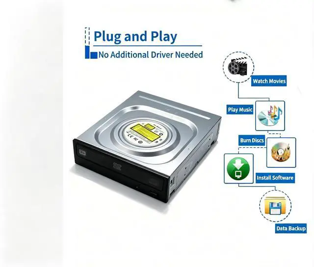 Alt view image 5 of 7 - AJMRTC 3.5 Inch SATA Internal Desktop DVD RW Burner Drive, DVD CD Reader Writer M-DISC Supported, 16X DVD Read 24X DVD Burn, Compatible with Windows XP/Vista/8/10 PC Optical Disc Player
