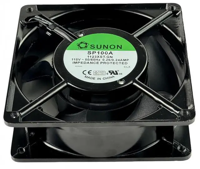 Alt view image 7 of 7 - Sunon SP100A-1123XST.GN 12038 AC Axial Cooling Fan 115V 0.26/0.24A 50/60Hz 1800RPM 50dB 2-Pin Cabinet Fan