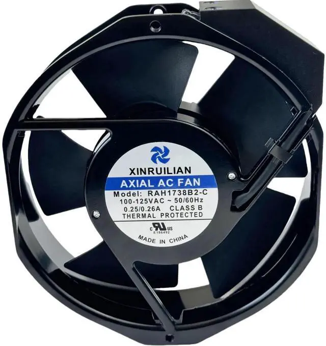 Main image of XINRUILIAN RAH1738B2-C AC Axial Cooling Fan 100-125VAC 0.25/0.26A 50/60Hz 172×150×38mm Industrial Cabinet Fan with 2-Pin BTH Connector