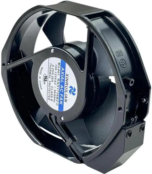 Alt view image 5 of 7 - XINRUILIAN RAH1738B2-C AC Axial Cooling Fan 100-125VAC 0.25/0.26A 50/60Hz 172×150×38mm Industrial Cabinet Fan with 2-Pin BTH Connector