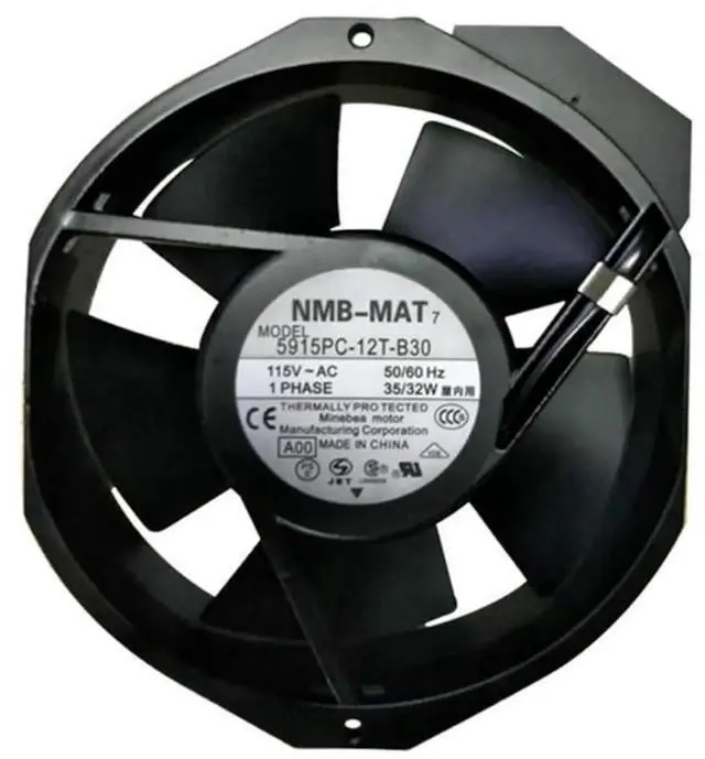Main image of NMB-MAT 5915PC-12T-B30-A00 172×150×38mm Aluminum Frame Axial Fan AC115V 35/32W 50/60Hz Industrial Cabinet Cooling Fan