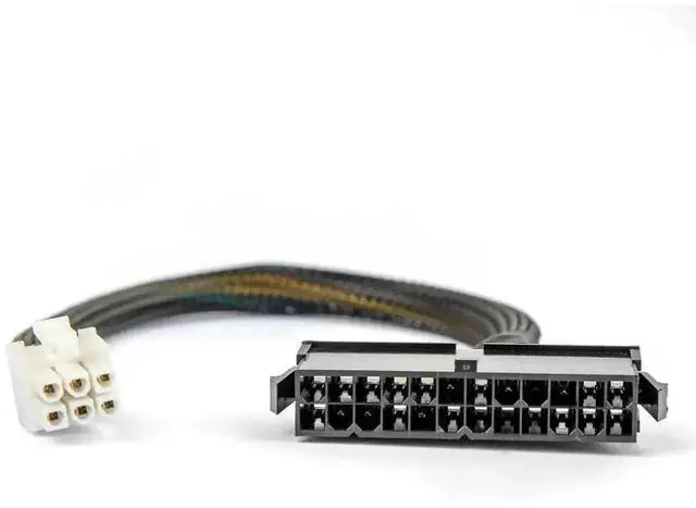 Alt view image 2 of 5 - 24 Pin Female to 6 Pin Male ATX PSU Conversion Cable, 1 Pack Power Supply Adapter Wire for Dell Inspiron 3470 Optiplex 3050 3060 3080 3668 5050 5060 5080 7040 7050 7060 7070 7080 MT Motherboard