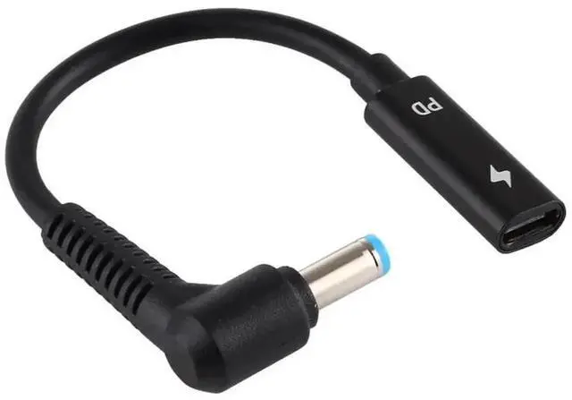 Alt view image 4 of 5 - DP 5.5×1.7mm Male to USB-C Female Power Conversion Cable, Black DC Charging Adapter Cord