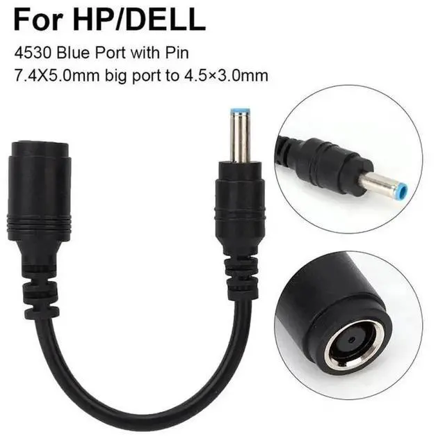 Alt view image 4 of 6 - 20cm Laptop DC Power Conversion Cable, 4.5×3.0mm Angled Male to 7.4×5.0mm Female Charging Connector Cord