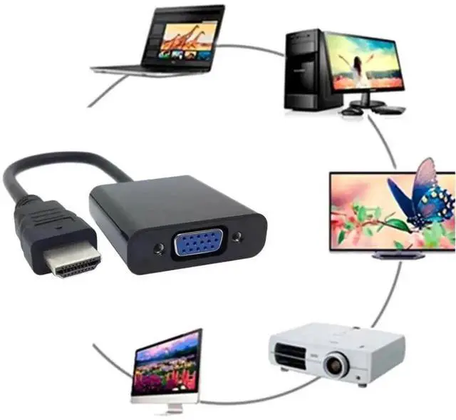 Alt view image 6 of 7 - Gold-Plated HDMI Male to VGA Female Adapter For Laptop Desktop Monitor Projector