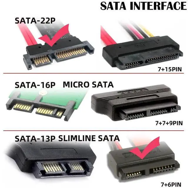 Alt view image 6 of 6 - 22Pin SATA Male to Slimline 13Pin SATA Female Adapter Converter For Laptop Optical Drive