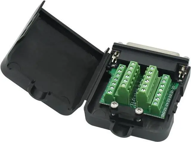 Alt view image 6 of 7 - DB25 Male Solder-Free Breakout Board Terminal Connector Signal Module with Housing Long Bolts Nuts