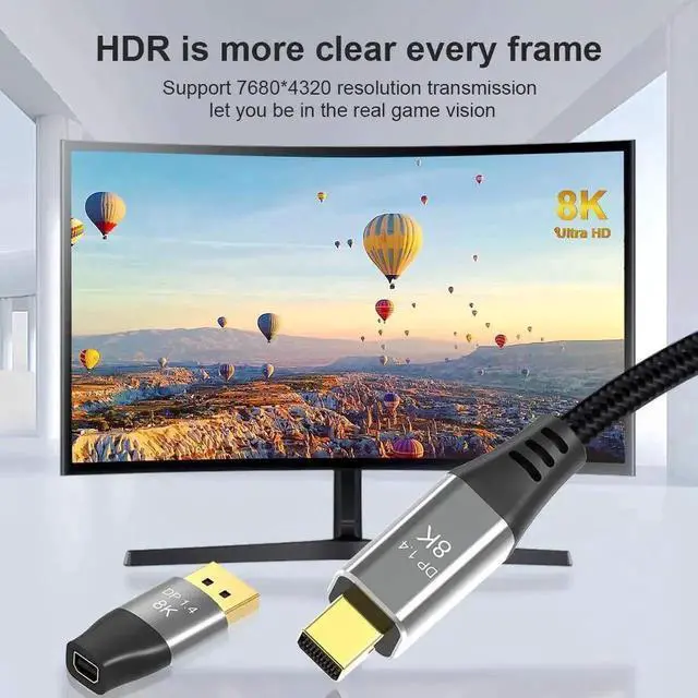 Alt view image 7 of 7 - Bidirectional Mini DP to DP Adapter Support 8K60Hz 4K144Hz Converter Extender For MacBook Pro Air 1 Pack