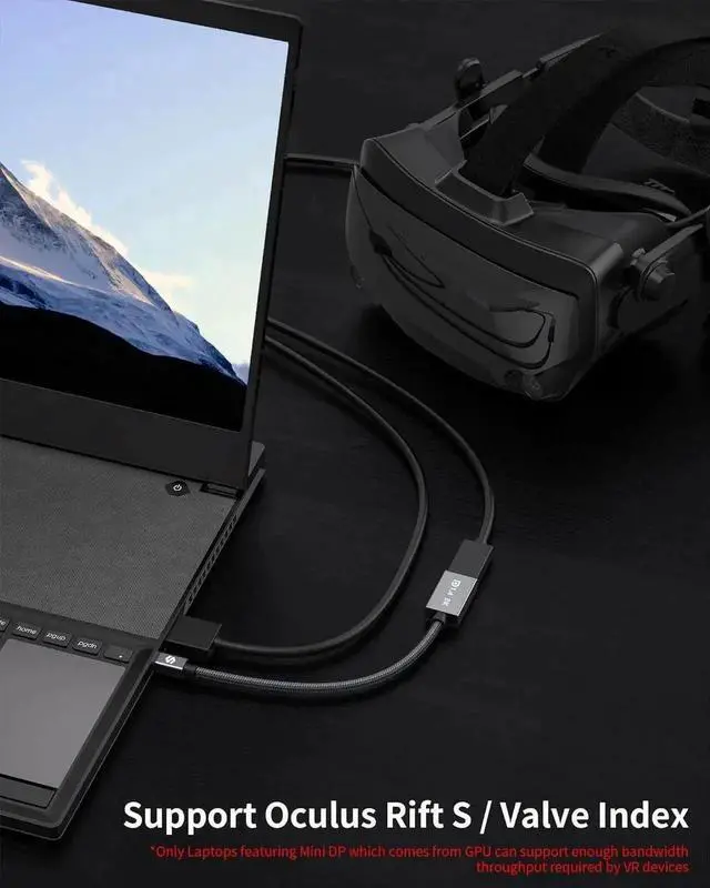 Alt view image 3 of 7 - 8K Mini DP (Thunderbolt 2) to DP 1.4 Adapter Support 8K60Hz 4K144Hz HDR DSC G-Sync FreeSync For Gaming Laptop MacBook VR Monitor