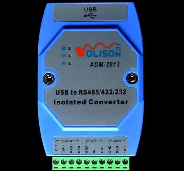 Main image of ADM-2813 Industrial USB to RS485/RS422/RS232/TTL Serial Converter, FT232 Chip with Photoelectric Isolation, DIN Rail Mount USB Serial Adapter